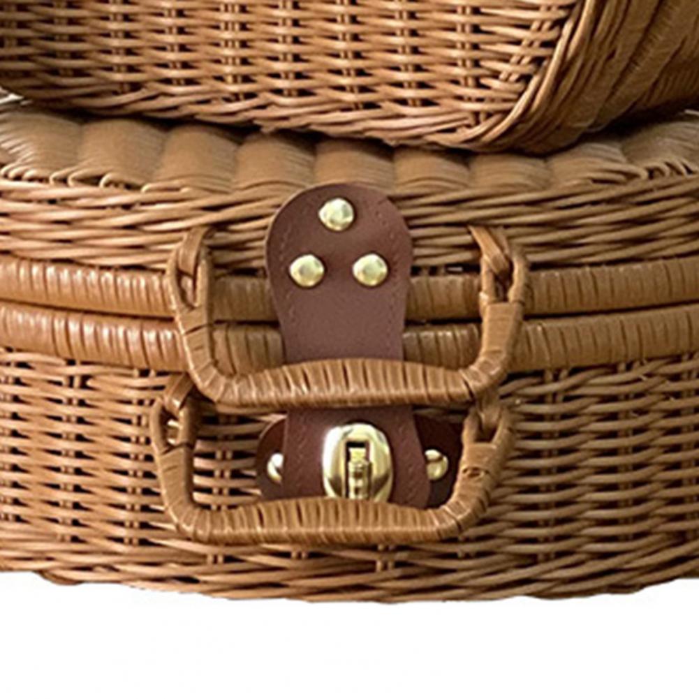 Woven Rattan Suitcase