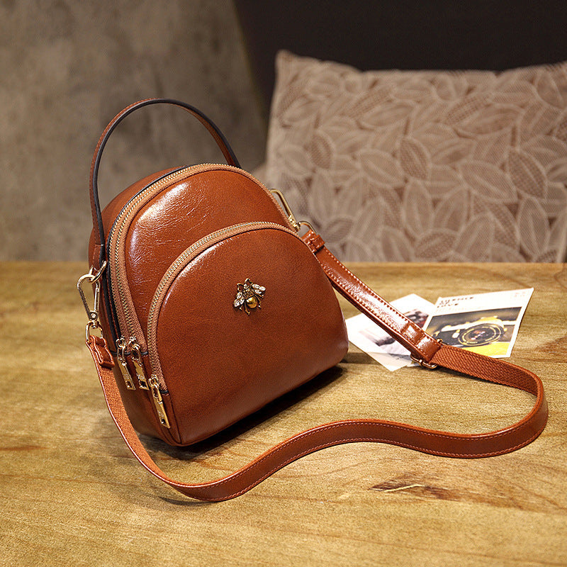 Oil Wax Leather Bag | Women's Leather Backpack | Elysian Elegance