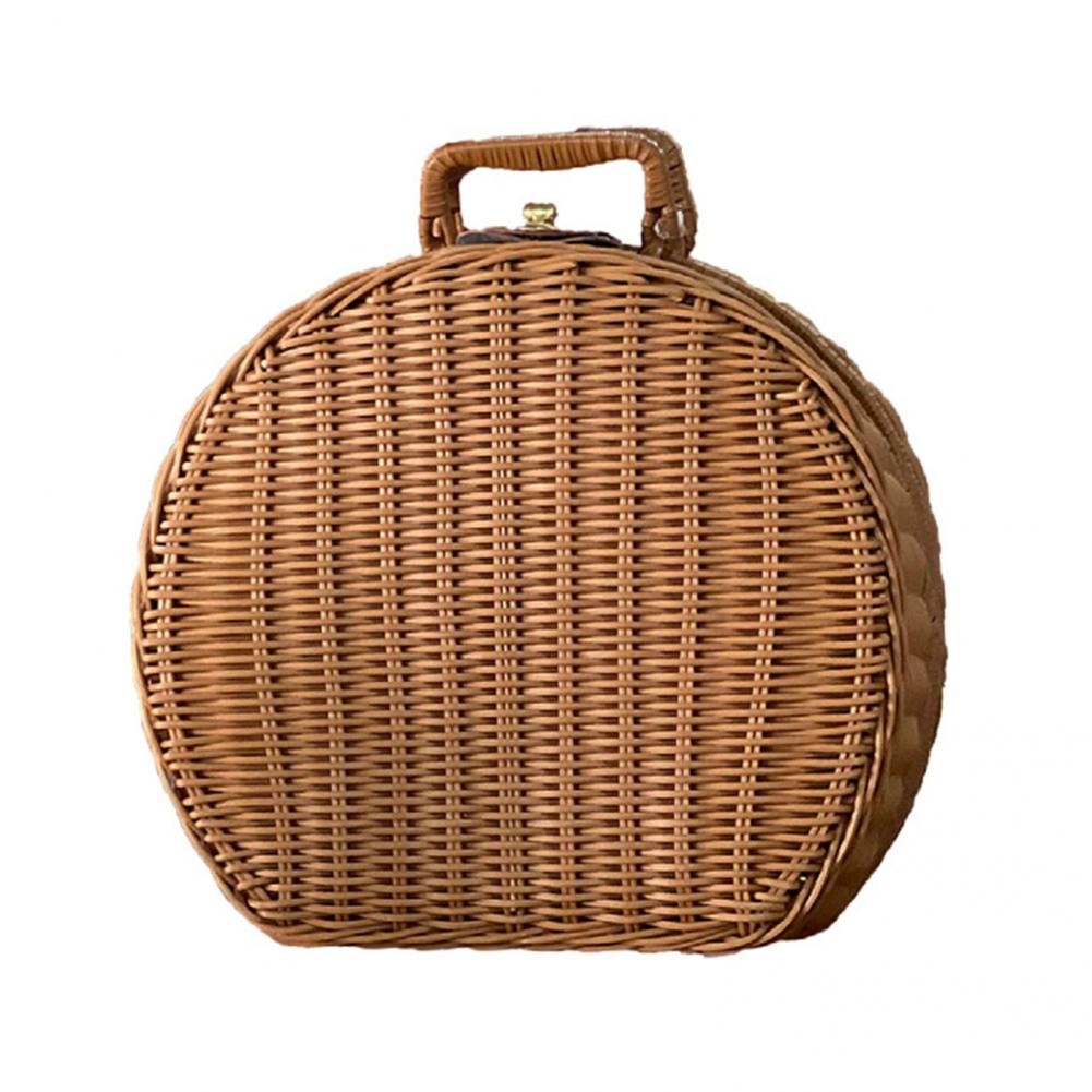 Woven Rattan Suitcase