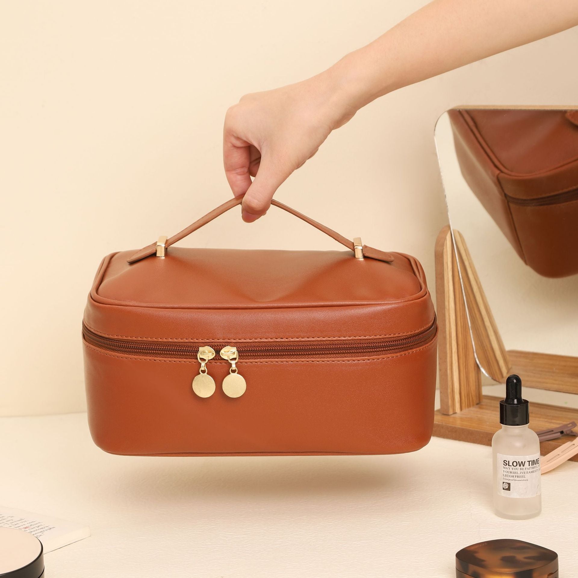 Handle-top Cosmetic Bag