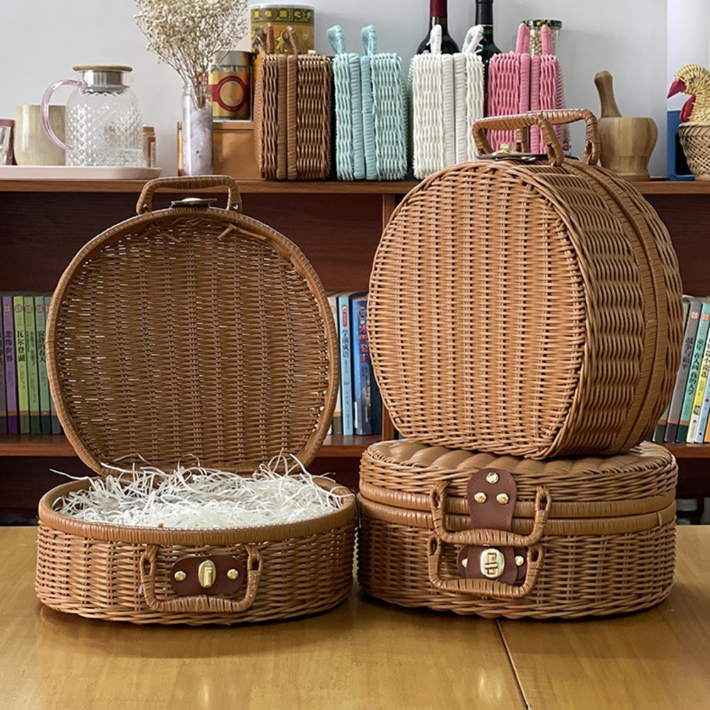 Woven Rattan Suitcase