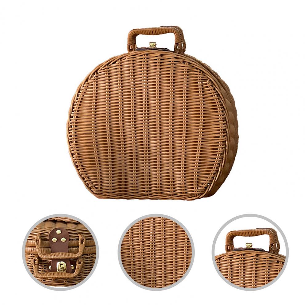 Woven Rattan Suitcase