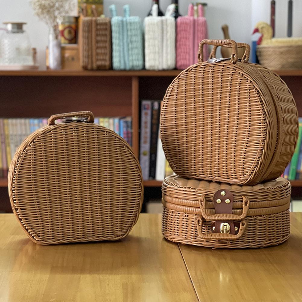 Woven Rattan Suitcase